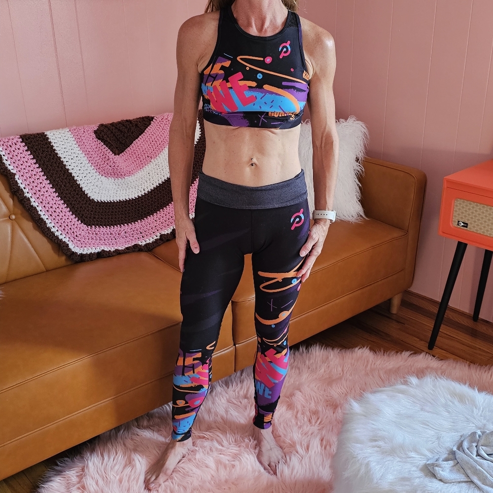Peloton Wear it to Heart crop top and leggings, size S